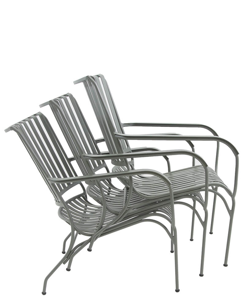 Kunststoffsessel Pelo-Grau-Grün